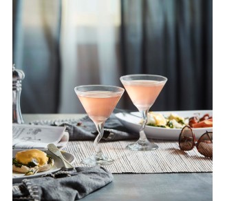 Z-Stem Martini Glasses Set of 4, Lead-Free Glasses with Z- Stem, Dishwasher Safe Martini Glasses Set for Parties