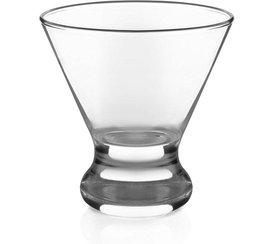 Cosmopolitan Stemless Martini Glasses, 8.25 Oz Dishwasher Safe Martini Glasses Set of 4, Cocktail Glasses Set for Wedding Registries and More