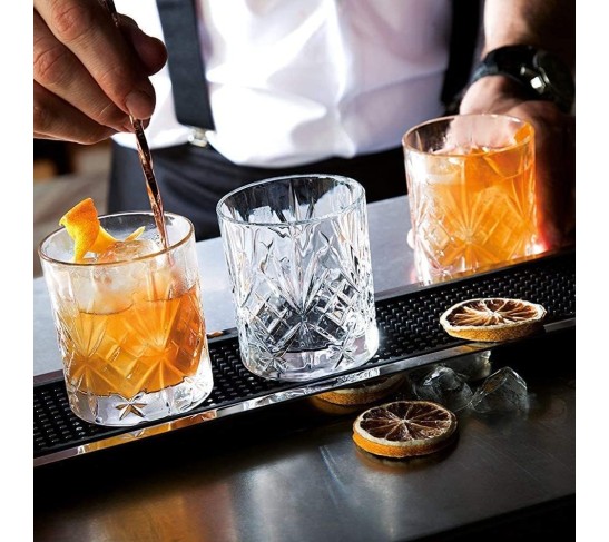 Elegant Crystal Whiskey Glass Set, Double Old Fashioned Scotch Glasses Perfect for Serving Whiskey Bourbon, Mixed Drinks - Set of 6 Cocktail Glasses