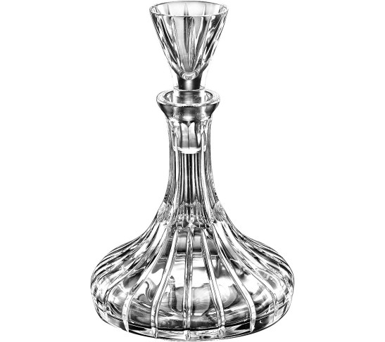 European Handmade Cut Crystal Mouthwash Decanter with Hollow Stopper
