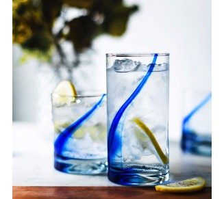 99104 Blue Ribbon Tumbler and Rocks Glass Set, (Set of 16 Piece) Drinkware Glasses Set, Clear Dishwasher Safe Rock and Tumbler Glasses Set