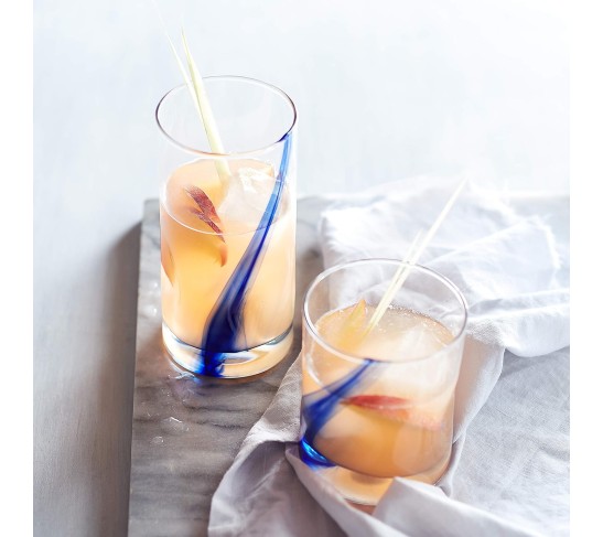 99104 Blue Ribbon Tumbler and Rocks Glass Set, (Set of 16 Piece) Drinkware Glasses Set, Clear Dishwasher Safe Rock and Tumbler Glasses Set