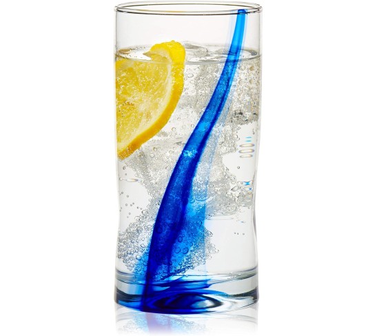 99104 Blue Ribbon Tumbler and Rocks Glass Set, (Set of 16 Piece) Drinkware Glasses Set, Clear Dishwasher Safe Rock and Tumbler Glasses Set