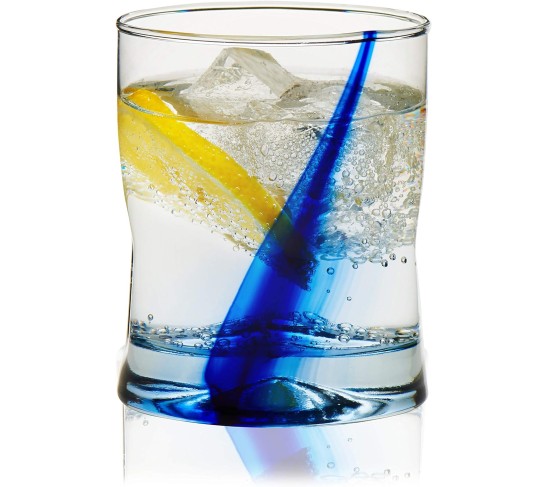 99104 Blue Ribbon Tumbler and Rocks Glass Set, (Set of 16 Piece) Drinkware Glasses Set, Clear Dishwasher Safe Rock and Tumbler Glasses Set