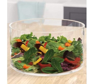 Large Glass Salad Bowl - Microwave & Dishwasher Safe - Centerpiece Serving Bowl - Mixing and Serving Dish - Clear Borosilicate Glass Fruit Bowl and Trifle Bowl, 100oz.