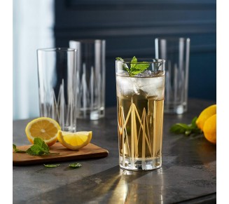 Cut Cocktails Structure Tumbler Glasses, 15.75-ounce, Set of 4
