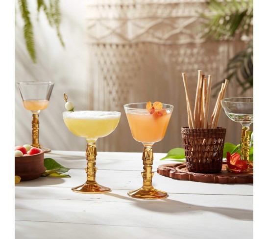 Signature Coupe Glasses Set of 4, Timeless Champagne Coupe Glasses for Drinks and Desserts, Coupe Cocktail Glasses for All Occasions