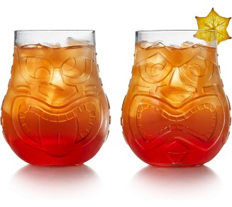 Tiki Split Tumbler Glasses, 15.75-ounce, Set of 4