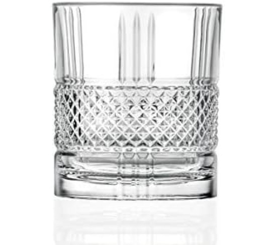 Whiskey Decanter and Glass 7 pc Set - For Whiskey, Liquor, Scotch, Bourbon - Glass Crystal - 29 oz. Square Decanter with 6-12 oz. Double Old Fashioned Tumblers- By Made in Europe