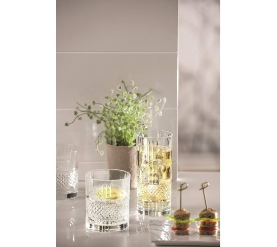 Whiskey Decanter and Glass 7 pc Set - For Whiskey, Liquor, Scotch, Bourbon - Glass Crystal - 29 oz. Square Decanter with 6-12 oz. Double Old Fashioned Tumblers- By Made in Europe