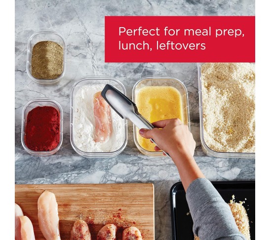 Rubbermaid Brilliance BPA Free 22-Piece Food Storage Containers Set, Airtight, Leak-Proof, with Lids for Meal Prep, Lunch, and Leftovers