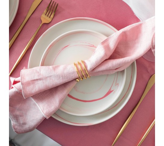 Brighton 16-Piece Dinnerware Set Porcelain, Pink