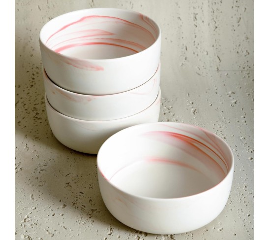 Brighton 16-Piece Dinnerware Set Porcelain, Pink