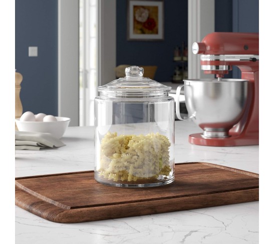 3pc Canister Sets for Kitchen Counter + Labels & Marker - Glass Cookie Jars with Airtight Lids - Food Storage Containers with Lids Airtight for Pantry - Flour, Sugar, Coffee, Cookies, etc.
