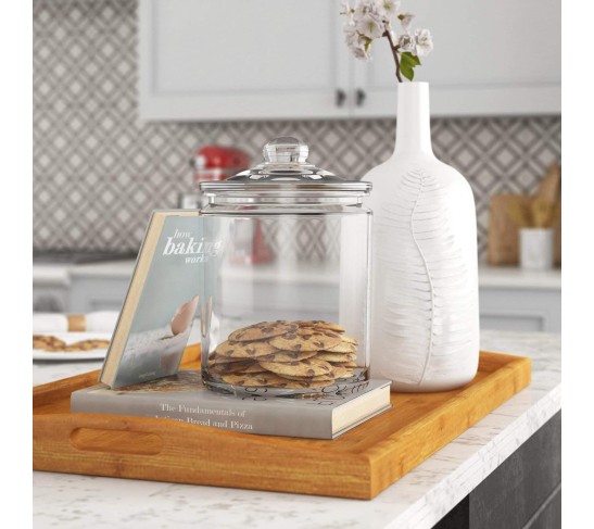 3pc Canister Sets for Kitchen Counter + Labels & Marker - Glass Cookie Jars with Airtight Lids - Food Storage Containers with Lids Airtight for Pantry - Flour, Sugar, Coffee, Cookies, etc.