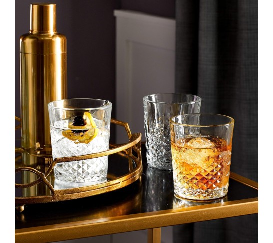 Carats Double Old Fashioned Glasses, 12-ounce, Set of 4