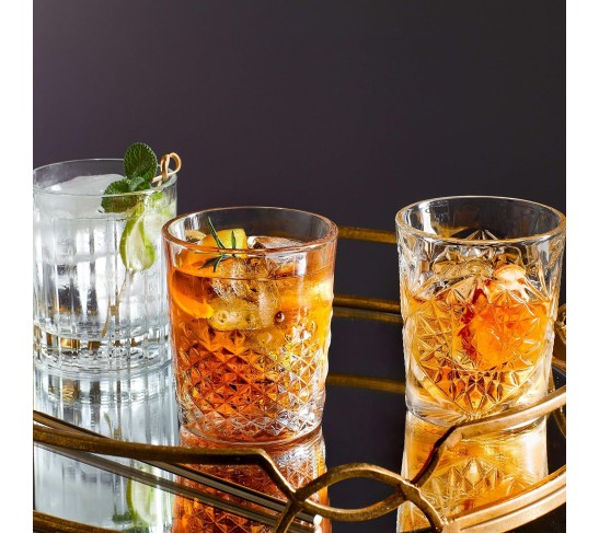 Carats Double Old Fashioned Glasses, 12-ounce, Set of 4