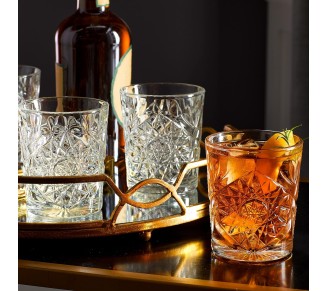 Double Old Fashioned Glasses, 12-ounce, Clear, Set of 4