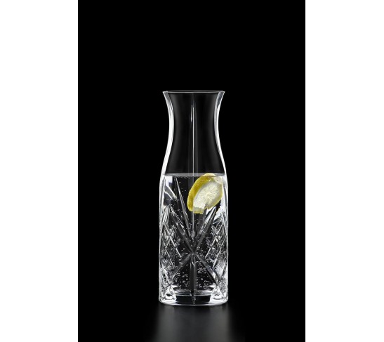 Glass - Carafe with Cork Stopper - Pitcher For Water - Juice - Punch - Lemonade - Or for Wine - Designed Pitcher with Stopper - 39Oz. - 10.6" Height - By Made in Europe