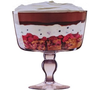 Glass - Trifle Bowl - 8.75" Height - 120 Oz. Fluid Capacity - Beautifully Structured - Made in Europe