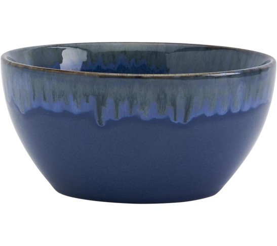 Tabletops Gallery Tuscan Reactive Glaze Stoneware- Dining Entertainment Plate Bowl Ceramic, 12 Piece Tuscan Dinnerware Set (Blue, Green, and Brown)