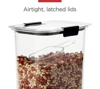 Rubbermaid Brilliance 14-Piece Food Storage Container Set with Scoops, Airtight, BPA-Free, for Kitchen and Pantry Organization