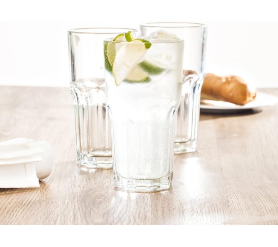 Basics Chez Bistro Everyday 12 Pack Set Glassware Kitchen and Barware Great for: Beer, Cocktails, Water, Juice, Iced Tea, Soft Drinks., Beverage Glass, 14 Ounce