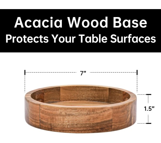 Extra Large Glass Salad Bowl Set - Salad Bowls for Party with Acacia Wood Base and Salad Serving Utensils - Elegant and Practical Kitchen Must-Have