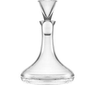 Crystal - Glass -Mouthwash Decanter with .5 oz Cup Stopper - (can use the stopper as a Tumbler) 6.6" Height - 7 Oz. Decanter - Classic Clear - No Design - Made in Europe - by 
