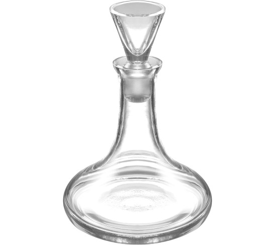 Crystal - Glass -Mouthwash Decanter with .5 oz Cup Stopper - (can use the stopper as a Tumbler) 6.6" Height - 7 Oz. Decanter - Classic Clear - No Design - Made in Europe - by 