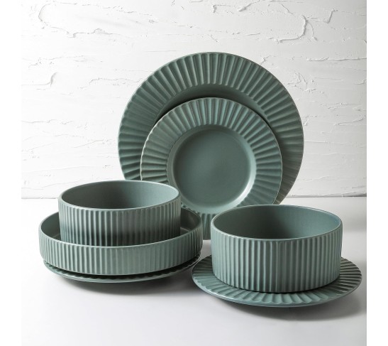 Lusso Stoneware Dinnerware Set, 16-Piece-Service for 4
