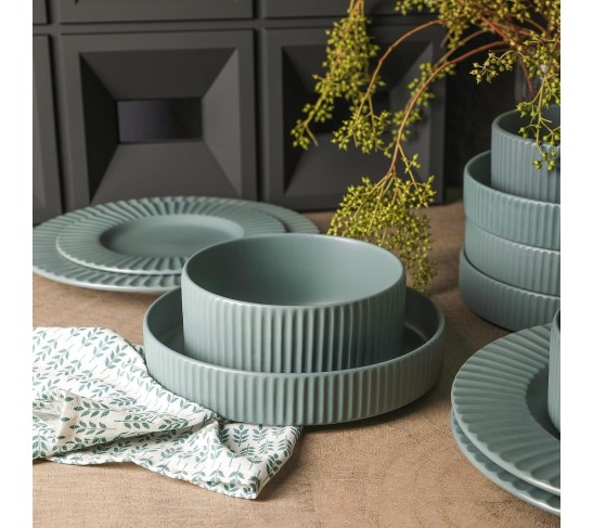Lusso Stoneware Dinnerware Set, 16-Piece-Service for 4