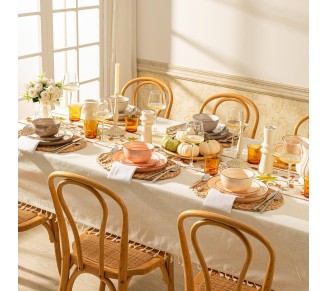 Sweese18-Piece Porcelain Round Dinnerware Set Service for 6, Neutral Colors