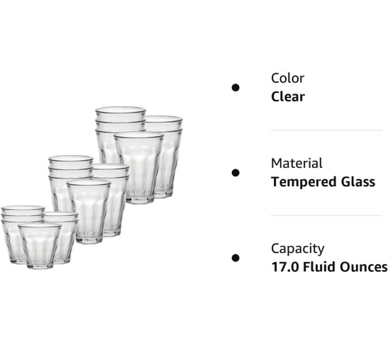 Picardie Tumblers, 18-Piece Set