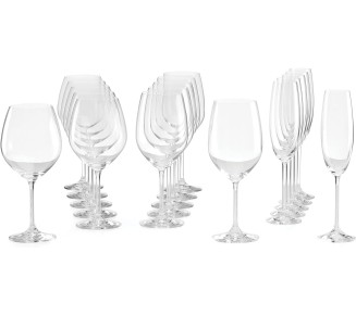 Tuscany Classics Mixed Glass, 18 Piece Set, Clear