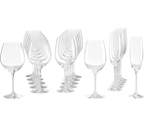 Tuscany Classics Mixed Glass, 18 Piece Set, Clear