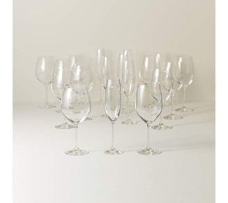 Tuscany Classics Mixed Glass, 18 Piece Set, Clear